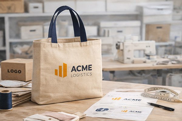 OEM and ODM custom bag design process with logo development and fabric material planning