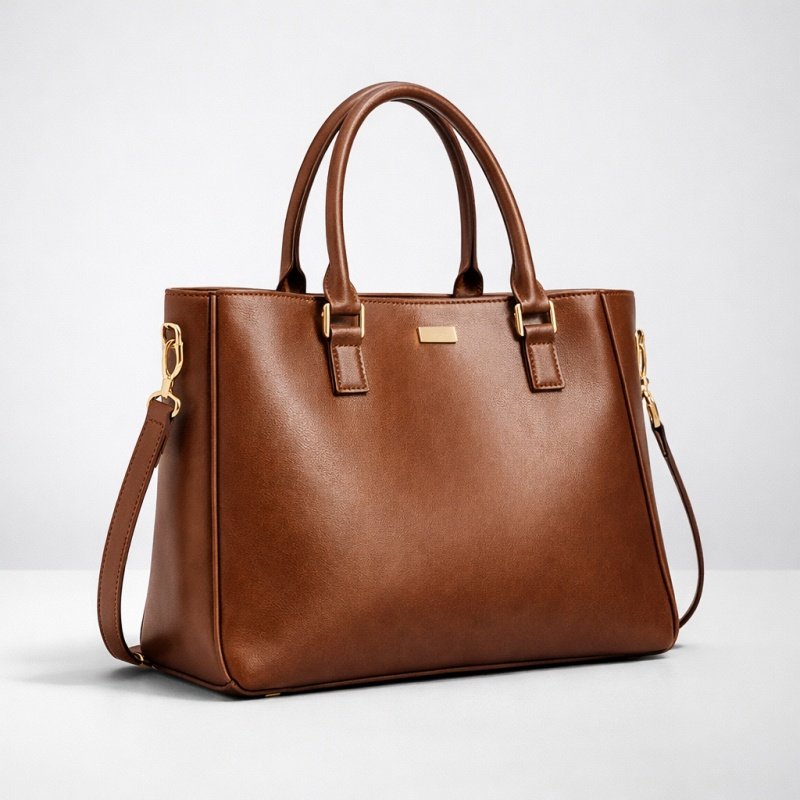custom leather tote bag manufacturer with premium genuine leather and gold hardware OEM production