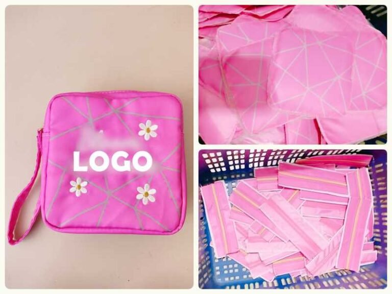 Custom toiletry bags with packaging boxes produced for USA church client bulk order of 500 pieces