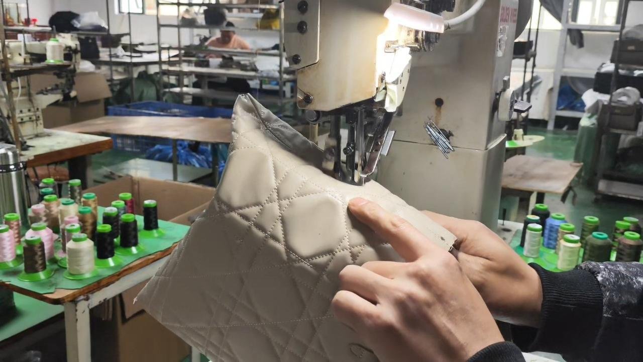 Premium custom bag manufacturer factory production lines by RQS BAG FACTORY.